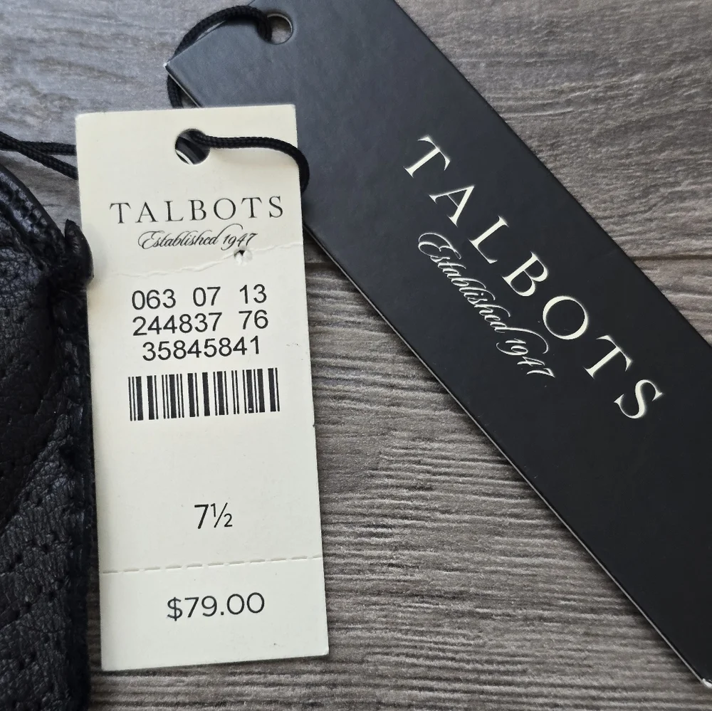 Talbots Leather Silk Women's Size 7.5 Black Outdoor Luxury Preppy